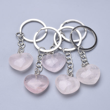 Heart Keychain: Rose Quartz