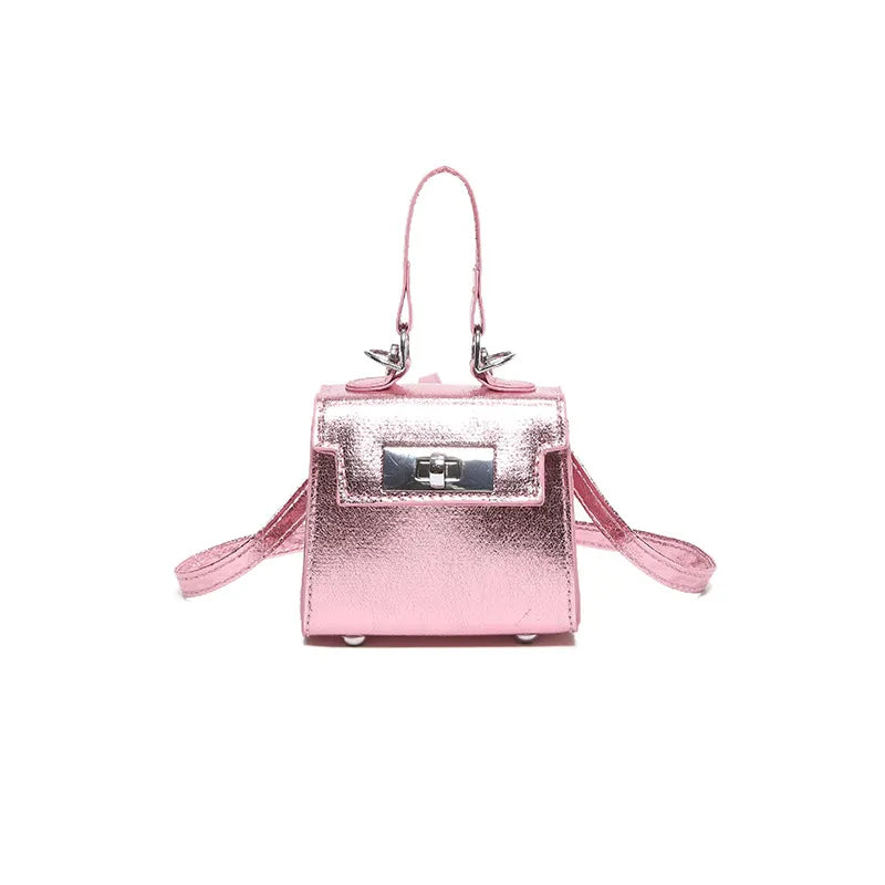 Metallic Pink Mini Crossbody Purse