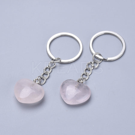 Heart Keychain: Rose Quartz