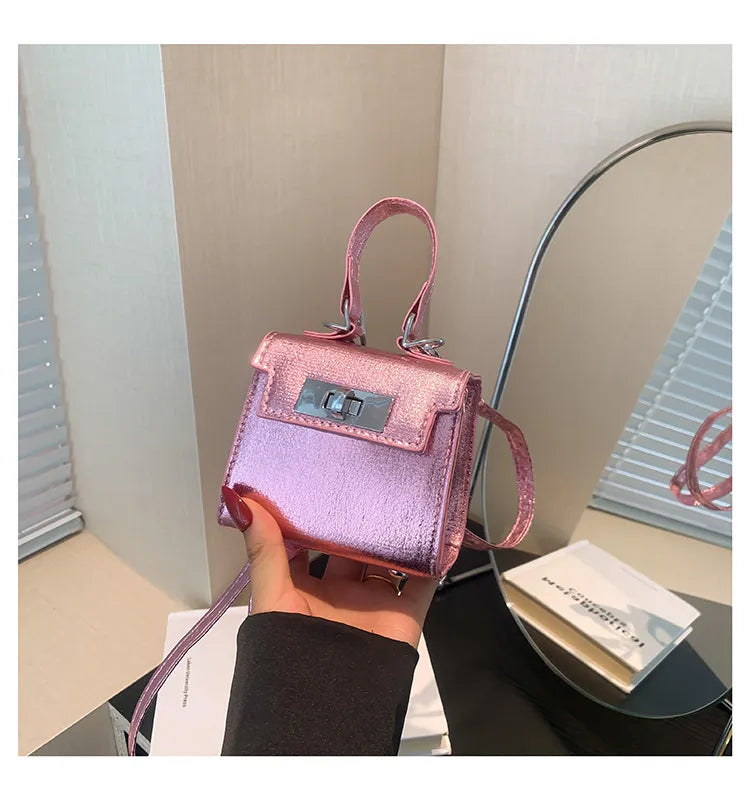 Metallic Pink Mini Crossbody Purse
