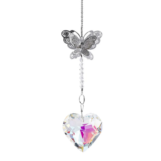 Suncatcher: Butterfly & Love Pendant