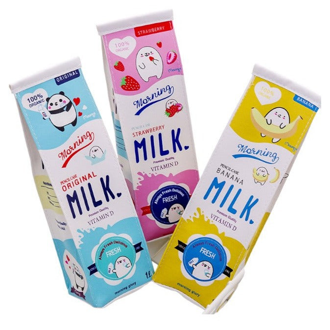 Kawaii Milk Stationery Bag - Assorted colors