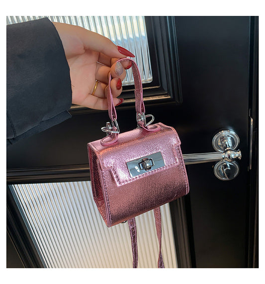 Metallic Pink Mini Crossbody Purse