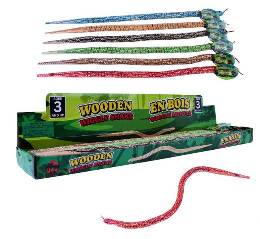 Wooden Wiggly Snakes 20" - Assorted Colors