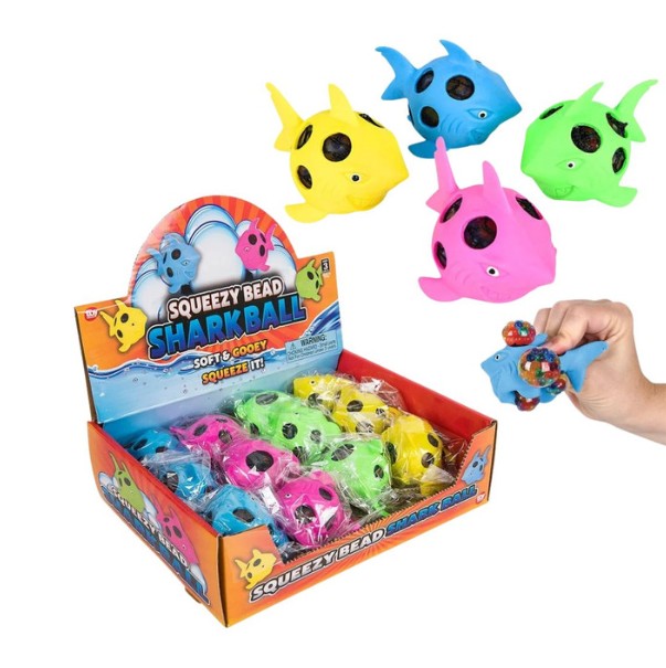 Squeezy Bead: Shark Balls 3.5" - Assorted Colors