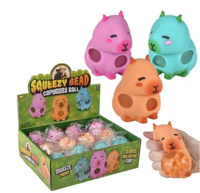 Squeezy Bead: Capybara Balls 3.5" - Assorted Colors