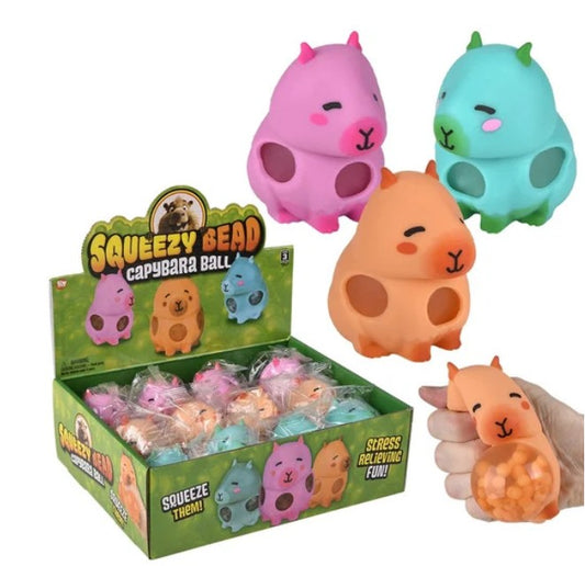 Squeezy Bead: Capybara Balls 3.5" - Assorted Colors
