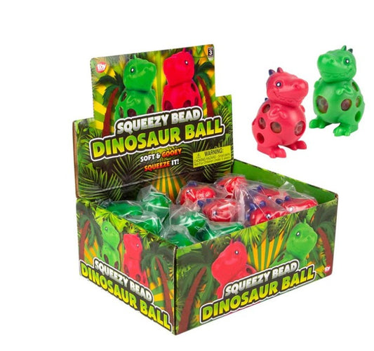 Squeezy Bead: Dinosaur Balls 4"- Assorted Colors