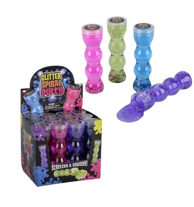 Putty: Glitter Putty Spiral Bottle 6.25" - Assorted Colors