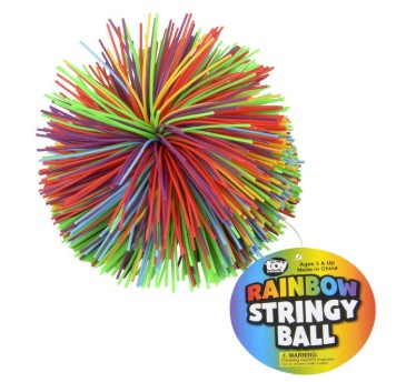 Rainbow Stringy Stretchy Ball 3.5" - Assorted Colors