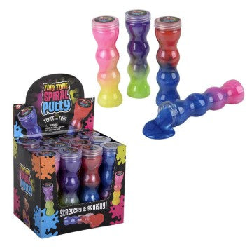 Putty: Two Tone Sprial Bottle 6.25" - Assorted Colors