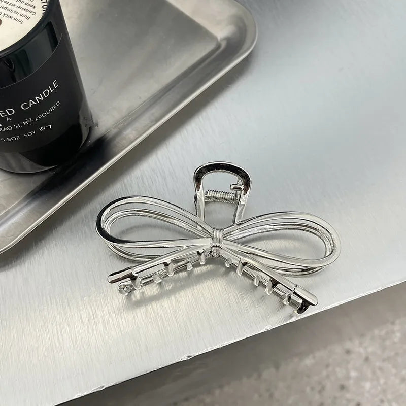 Metal Claw Clip: Elegant Bow - Assorted