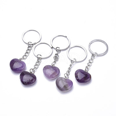 Heart Keychain: Amethyst